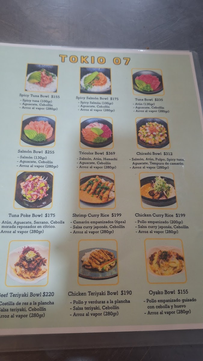 Tokio 07 Montejo Menu - Image 3