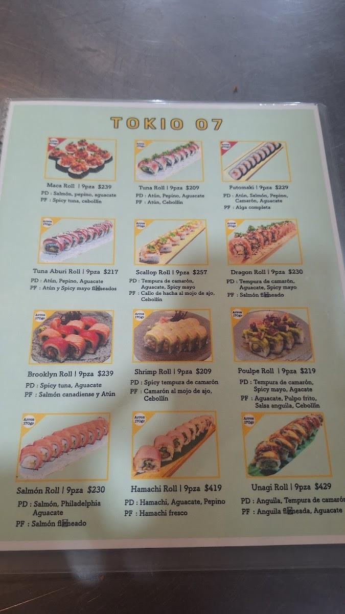 Tokio 07 Montejo Menu - Image 4